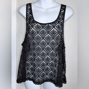 Aeropostale black Lace knit tank women large